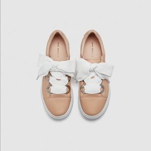 Zara Pink Sneakers with Wide Lace - Size 40 🎀
